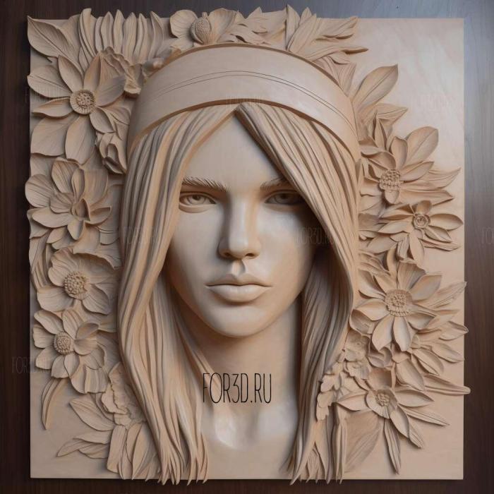 Kendall Jenner 3 stl model for CNC